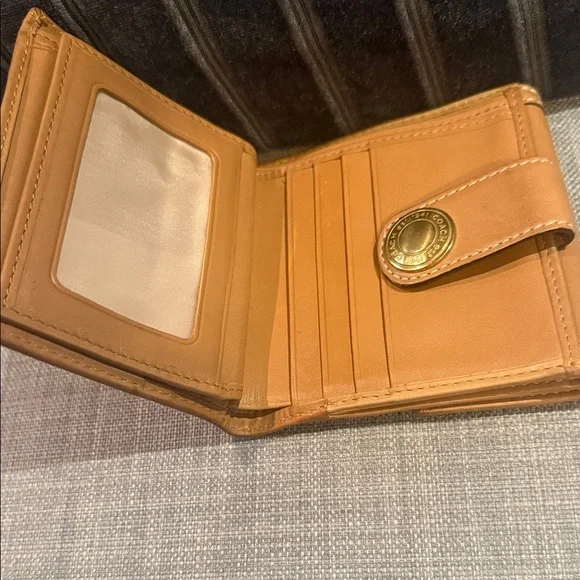 Coach Ergo Brown Signature & Leather Stripe Bifold French Wallet - Picture 5 of 6